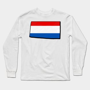 Red, White, and Blue Colorado Outline Long Sleeve T-Shirt